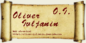 Oliver Ivljanin vizit kartica